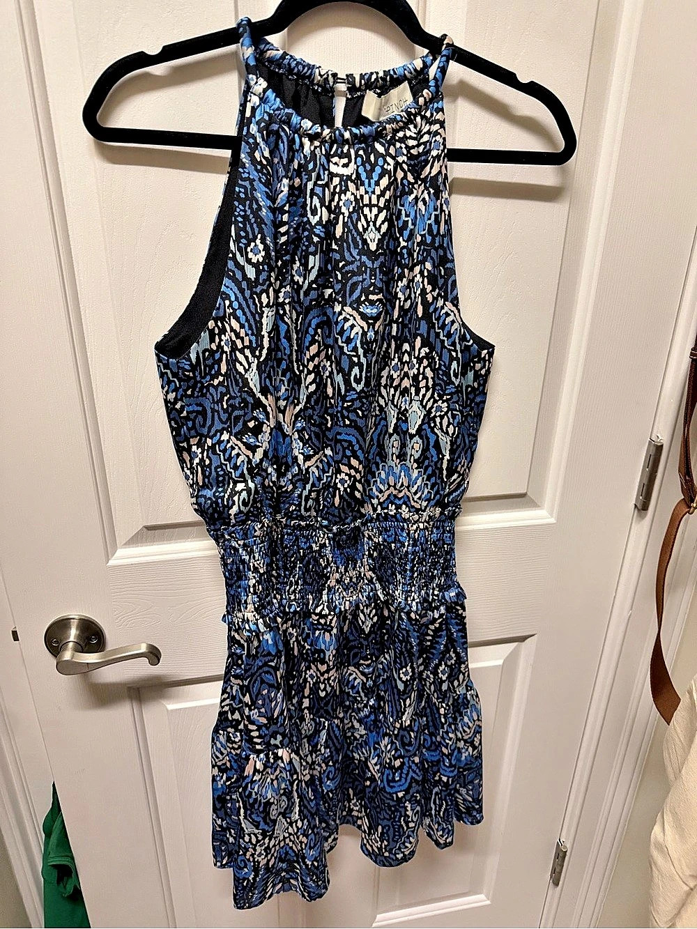 Pinch Animal Print Mini Dress in Blue & Black Size Large